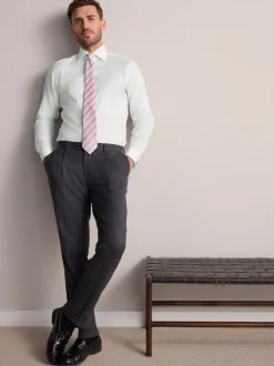 Next Blanc - Slim Fit (Slim Fit) - Chemise élégante Signature 100% coton texturée Sale