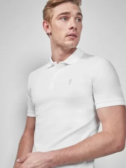 Next - Slim Fit (Slim Fit) - Polo Manches courtes Pique Blanc Clearance
