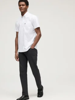 Next Blanc - Slim Fit (Slim Fit) - Chemise Oxford à manches courtes Easy Iron Button Down Hot