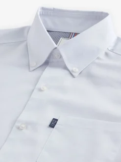 Next Blanc - Slim Fit (Slim Fit) - Chemise Oxford à manches courtes Easy Iron Button Down Hot