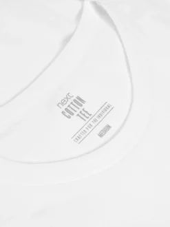 Next Blanc - Slim Fit (Slim Fit) - T-shirts de superposition en coton 100 %, lot de 5 Outlet