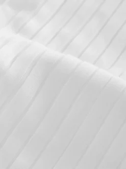 Next Blanc - Slim Fit (Slim Fit) - Chemise robe à plastron plissé et double poignet