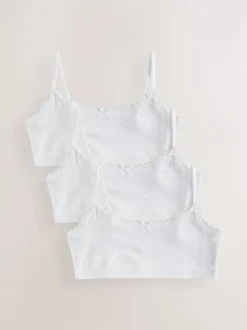 Next Blanc - Strappy Raccourci Hauts 3 Lot (5-16ans) Clearance