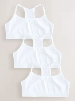 Next Blanc - Strappy Racer Back Crop Tops Pack de 3 (5-16ans) Clearance