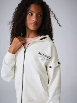 smALLSAINTS Blanc - Sweat à capuche Amphia Underground zippé New