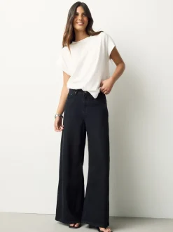 Next Blanc - T-shirt Blend modal TENCEL™ à Mancherons Clearance