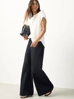 Next Blanc - T-shirt Blend modal TENCEL™ à Mancherons Clearance