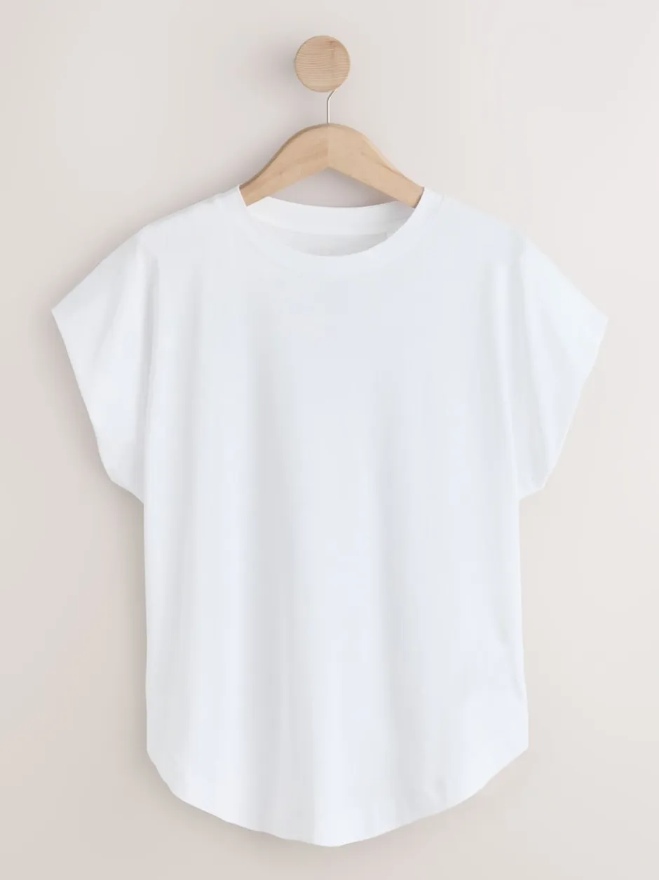 Next Blanc - T-shirt Blend modal TENCEL™ à Mancherons Clearance