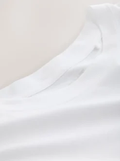 Next Blanc - T-shirt Blend modal TENCEL™ à Mancherons Clearance