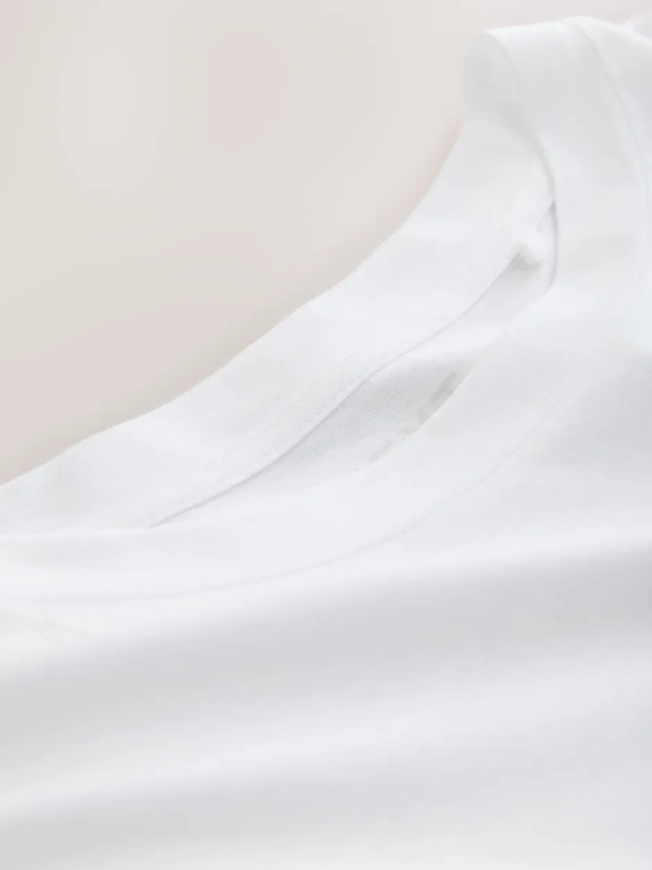 Next Blanc - T-shirt Blend modal TENCEL™ à Mancherons Clearance