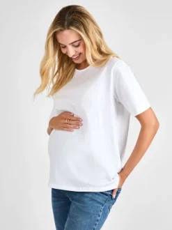 Jojo Maman Bébé - T-shirt de maternité oversize Blanc Hot