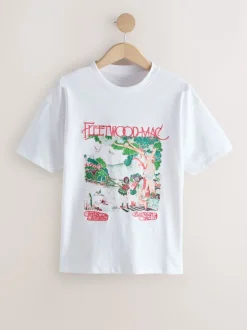 Next Blanc - T-shirt Fleetwood Mac à manches courtes et col rond graphique Sale