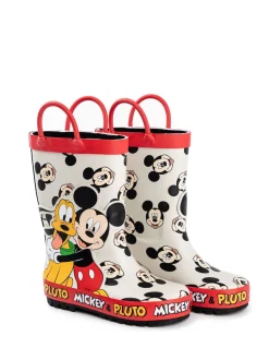 Vanilla Underground Blanc - Bottes en caoutchouc Mickey & Pluto garçon avec poignées