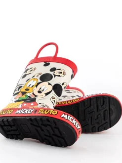 Vanilla Underground Blanc - Bottes en caoutchouc Mickey & Pluto garçon avec poignées