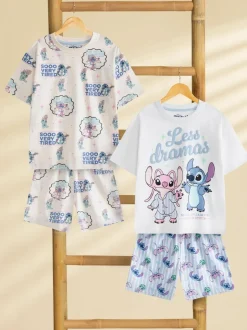 Vanilla Underground Blanc - Lot de 2 pyjamas Lilo & Stitch fille Disney Best