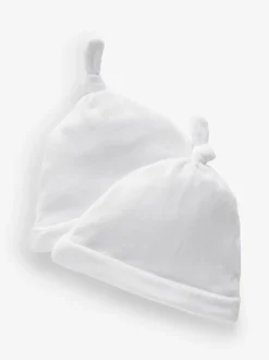 Next Blanc - Velour Bébé Cravate Top Chapeaux 2 Lot (0-12mois) Clearance