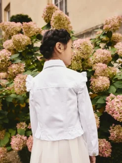 Next Blanc - Veste en jean à épaules volantées (3-16ans)