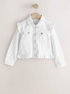 Next Blanc - Veste en jean à épaules volantées (3-16ans)