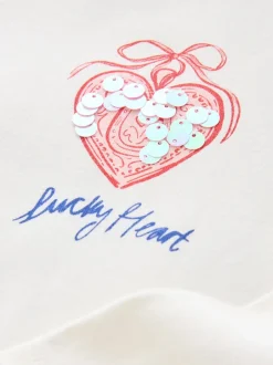 Next Blanc avec breloque - Haut à manches longues à sequins (3-16ans) Outlet