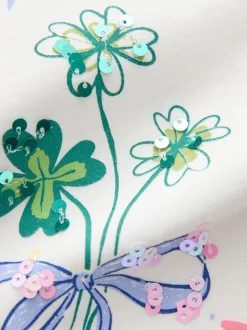 Next Blanc avec breloque - Haut à manches longues à sequins (3-16ans) Outlet