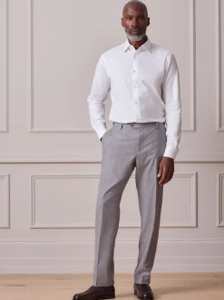 Next Blanc avec liseré - Slim Fit (Slim Fit) - Chemise Signature texturée à manches longues Hot