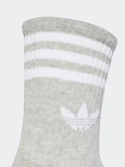 adidas originals - Col rond - 3-Rayures Chaussettes Col rond 3 paires Blanc chromé