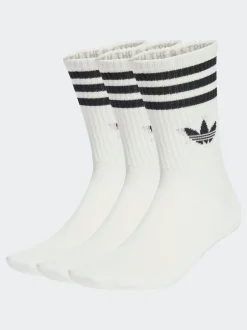 adidas originals - Col rond - 3-Rayures Chaussettes Col rond 3 paires Blanc écru Clearance