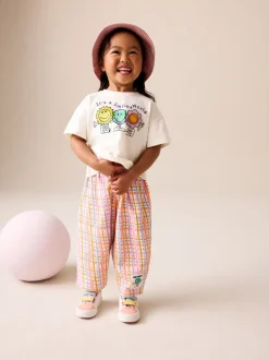 Next Blanc écru - Ensemble haut à manches courtes et pantalon tonneau Smiley (3mois7ans) Clearance