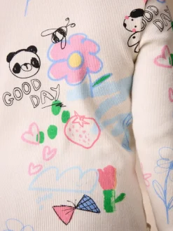 Next - T-shirt à manches longues en côtes (3mths-7yrs) Blanc écru Discount