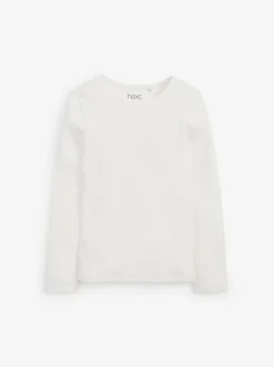 Next - Top côtelé à manches longues (3-16ans) Blanc écru/crème Outlet