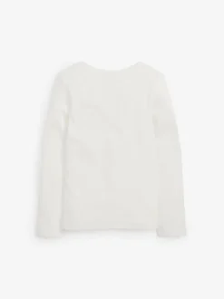 Next - Top côtelé à manches longues (3-16ans) Blanc écru/crème Outlet
