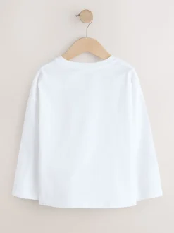 Next Blanc cœurs arc-en-ciel - Haut à manches longues à sequins (3-16ans) Discount