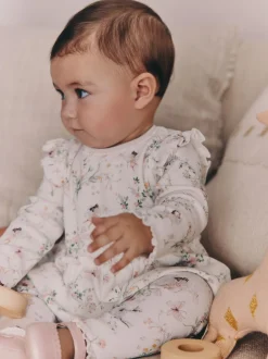 Next Blanc fée - Haut à manches longues à volants et leggings BÉBÉ 2 pièce Ensemble (0mois-2ans) New