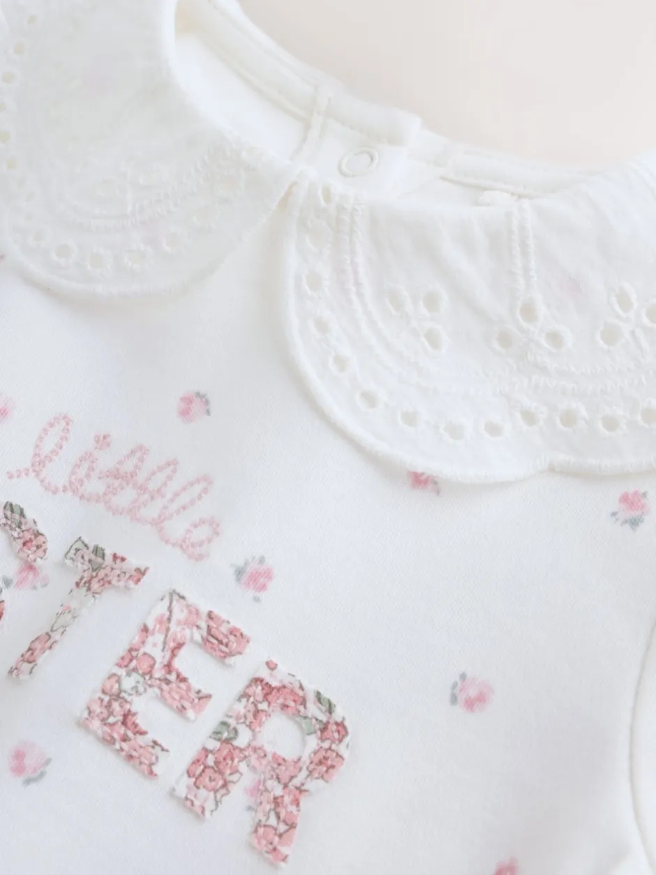 Next Blanc Little Sister - Combinaison de nuit BÉBÉ famille (0-2ans) Clearance