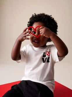 Next Blanc Love - T-shirt de Saint-Valentin à manches courtes (3mois à7ans) Online