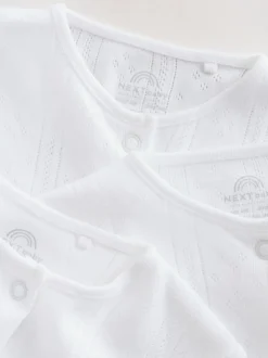 Next Blanc maille pointelle - Lot de 3 dors-bien bébé (0-18mois) Discount