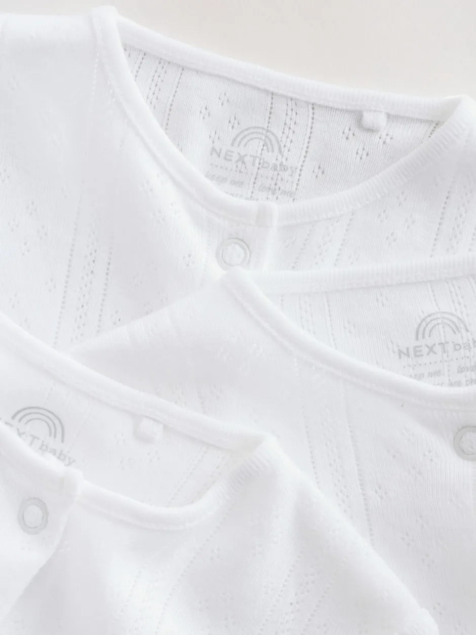Next Blanc maille pointelle - Lot de 3 dors-bien bébé (0-18mois) Discount