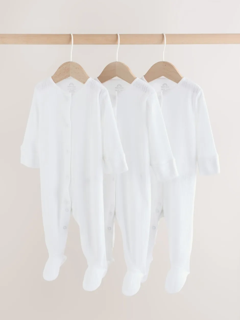 Next Blanc maille pointelle - Lot de 3 dors-bien bébé (0-18mois) Discount
