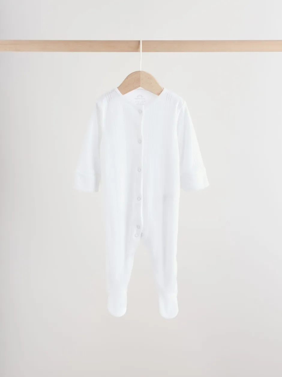 Next Blanc maille pointelle - Lot de 3 dors-bien bébé (0-18mois) Discount