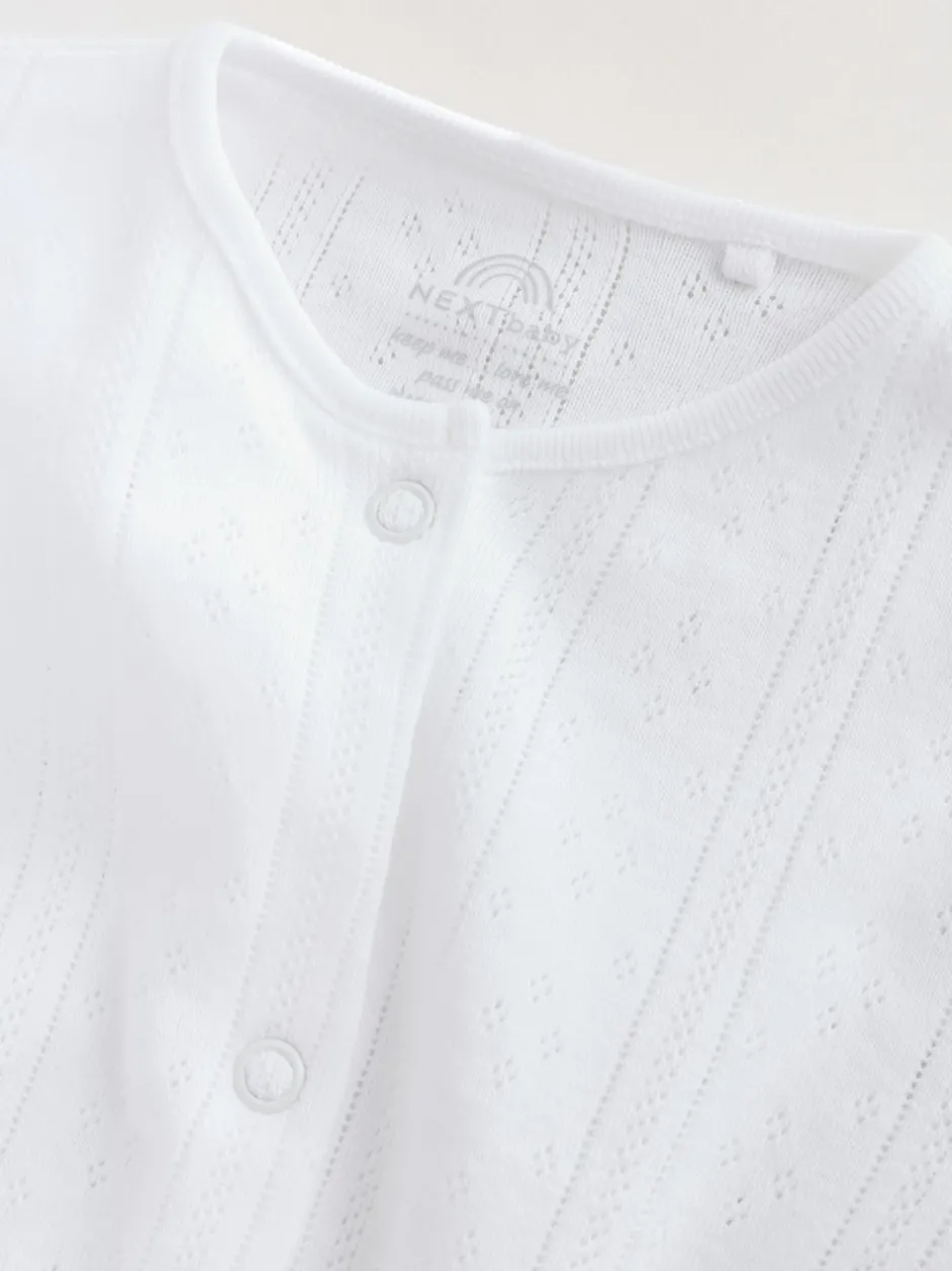 Next Blanc maille pointelle - Lot de 3 dors-bien bébé (0-18mois) Discount