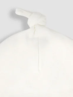 Jojo Maman Bébé Blanc motif fraise - Bonnet bébé en coton brodé Discount
