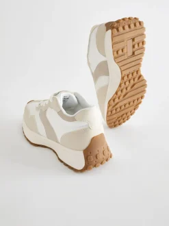 Next - Baskets épaisses Dentelle-up Blanc neutre Online