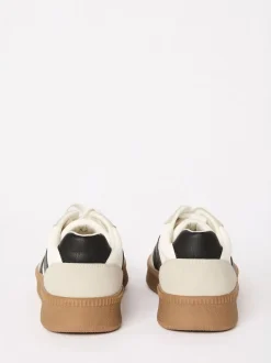 Friends Like These - Baskets de sport à lacets rétro à semelle en gomme Blanc noir Clearance