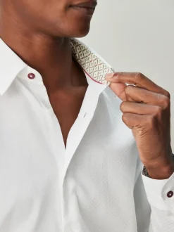 Next - Chemise élégante en coton riche texturée Blanc texturé