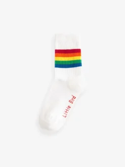 Little Bird by Jools Oliver Blanc vif - Lot de 3 paires de chaussettes à tube Little Bird de Jools Oliver rayées Sale