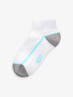 Next Blanc/Bleu - Chaussettes d'entraînement Semelle intérieure coussinée 7 Pack Hot