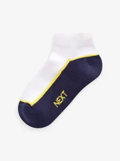 Next Blanc/Bleu - Chaussettes d'entraînement Semelle intérieure coussinée 7 Pack Hot