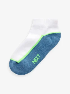 Next Blanc/Bleu - Chaussettes d'entraînement Semelle intérieure coussinée 7 Pack Hot
