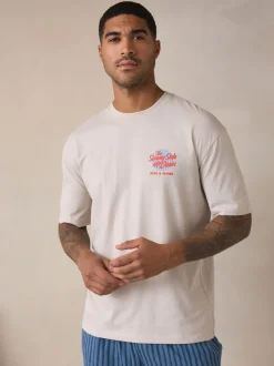 Next Blanc/Bleu - Ensemble pyjama graphique en jersey à manches courtes Sale