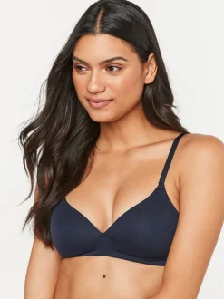 Next Blanc/bleu marine/rose - Lot de 3 soutiens-gorge en mélange de coton Ultimate Comfort rembourrées et sans armature Clearance